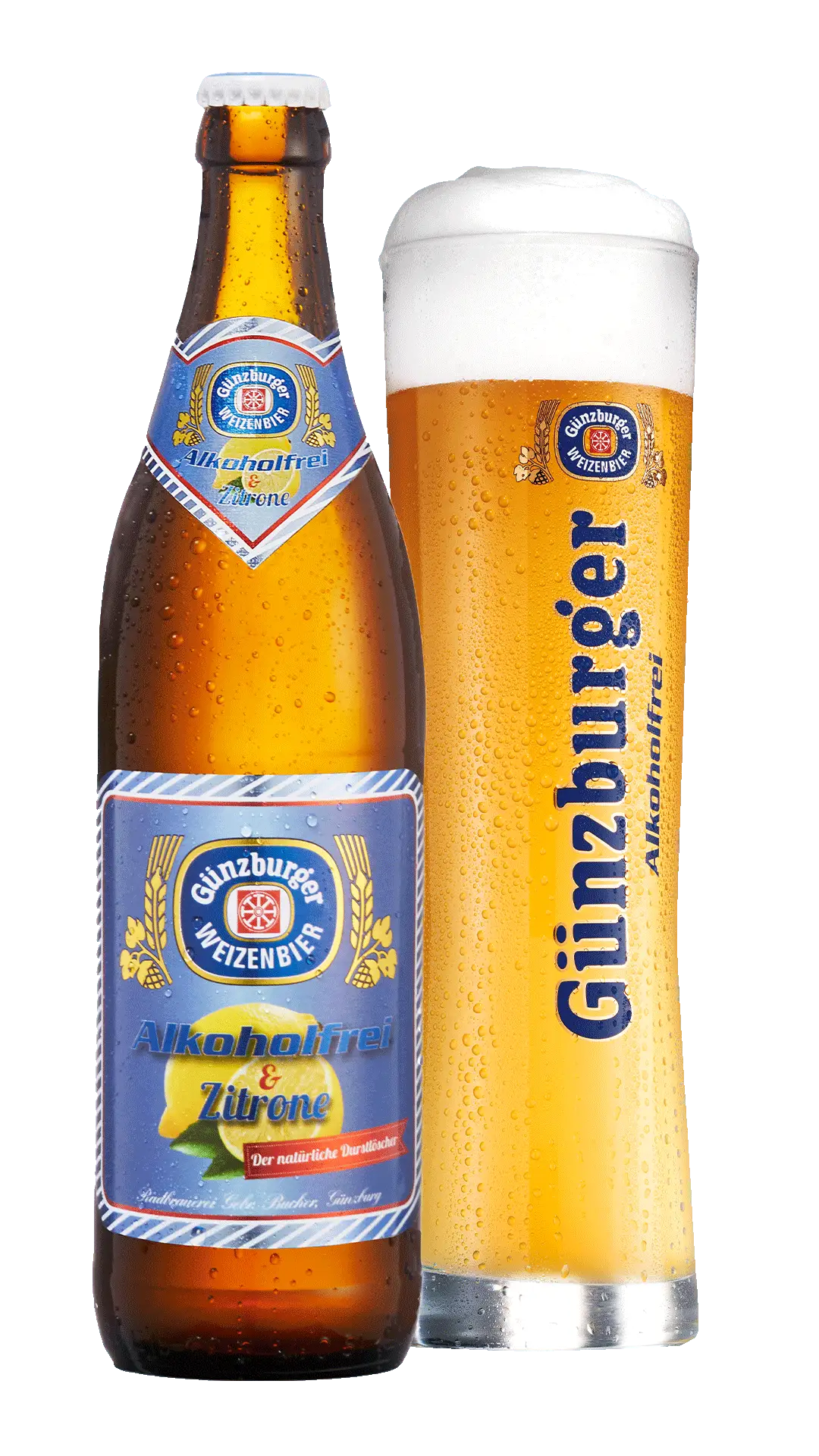 Günzburger Alkoholfrei & Zitrone, Flasche